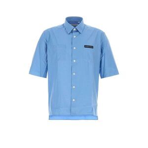 NAMACHEKO Short Sleeve Button-Up Shirt with Patch Detail Men BLUE Shirts